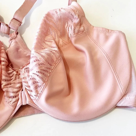 Glamorise Pale Pink Front Clasp Underwire Bra Women’s Size 40F Racerback Curvy - Picture 5 of 9